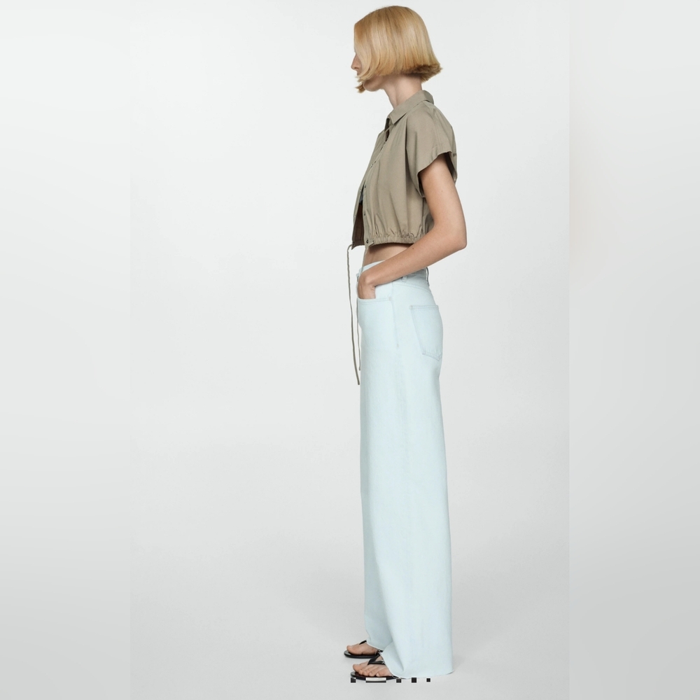 Mango Light Blue Wide Leg Jeans